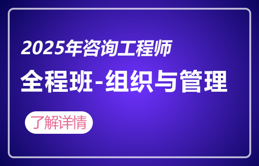 2025年咨询工程师-全程班-组织与管理