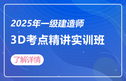 2025年一建-3D考点精讲实训班