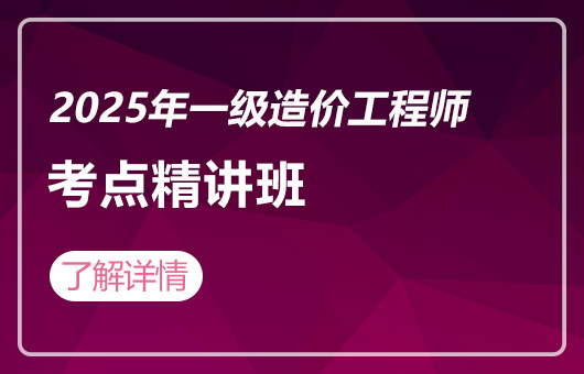 2025年一级造价工程师-考点精讲班